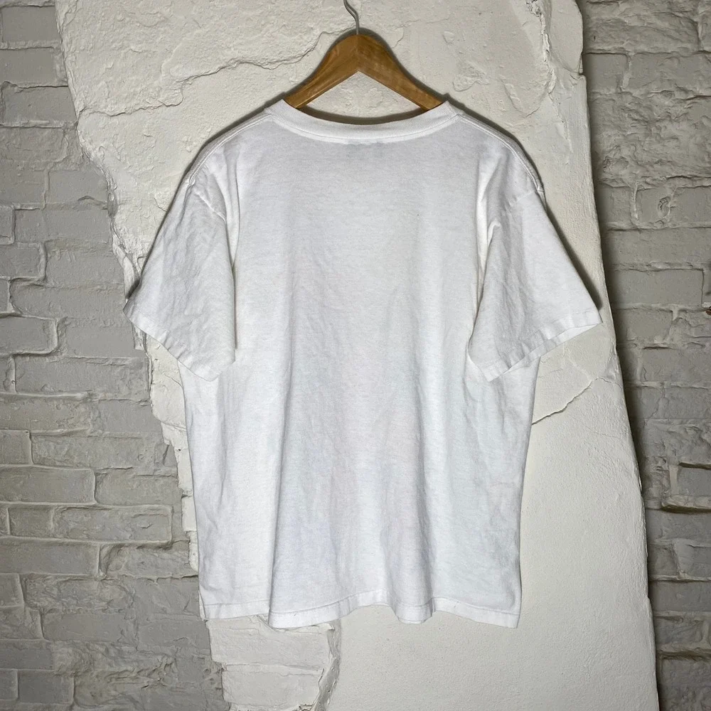 Vintage Jacques Moret Floral Graphic One Size T-Shirt‎ White 90s Made in USA